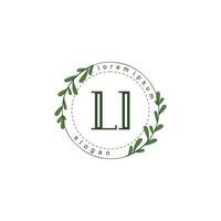 LI Initial beauty floral logo template vector