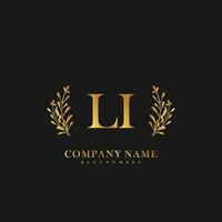 LI Initial beauty floral logo template vector