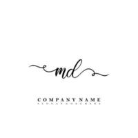 MD Initial beauty floral logo template vector