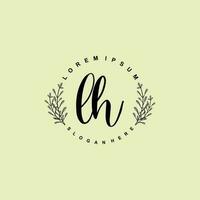 LH Initial beauty floral logo template vector