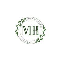 MK Initial beauty floral logo template vector