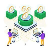 Trendy design illustration of bitcoin centralization vector