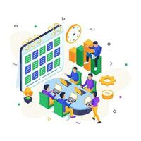 A colored design illustration of timetable vector