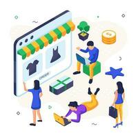 Unique design illustration of shopping website vector