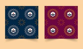 Diwali Theme Seamless Pattern Background In Two Color Options. vector