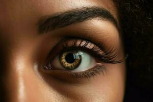 Macro hazel eye. Generate Ai photo
