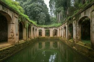 Ancient cistern ruins architecture. Generate Ai photo