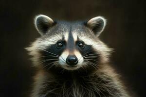 Raccoon animal baby. Generate Ai photo
