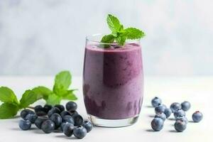 Fresh blueberry smoothie detox. Generate Ai photo