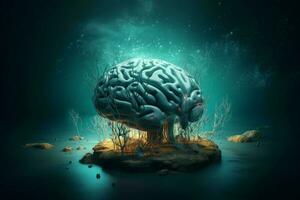 surrealista cerebro creativo sueño. generar ai foto