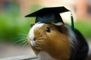 graduado Guinea cerdo mamífero. generar ai foto