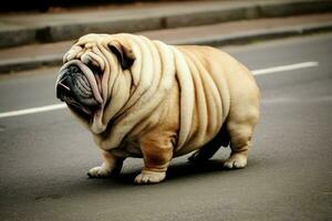 Fatty dog pet. Generate Ai photo