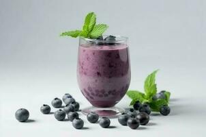 Fresh blueberry smoothie. Generate Ai photo