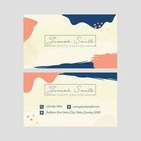 Photographer Business Card With Brush Effect In Front And Back Side. vector