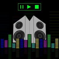 Music Equalizer Background With Sound Speaker. vector