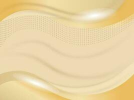 Abstract Golden Wave Background With Dots Pattern. vector