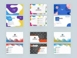 Professional Business Card, Template or Visiting Card Set in Abstract Corporate Look. vector