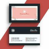 Front And Back View Of Business Card Or Horizontal Template Design. vector