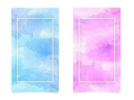 Blue and Pink Watercolor Effect Background. vector