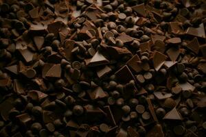 Chocolate chips background. Generate Ai photo