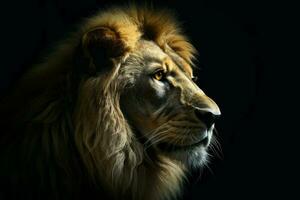 Lion head on background. Generate Ai photo