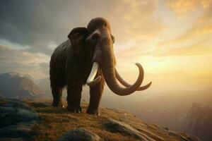 Wooly mammoth mammal. Generate Ai photo