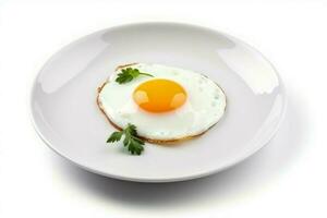 Plate delicious fried egg protein. Generate Ai photo