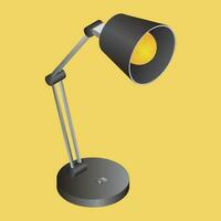 Table Lamp in 3d style on yellow background. vector