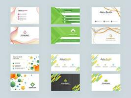 Professional Business Card or Visiting Card Design Set with Abstract Pattern. vector