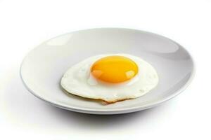Plate delicious fried egg. Generate Ai photo