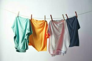 Clothes drying line. Generate Ai photo