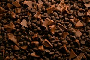 Chocolate chips background sweet food. Generate Ai photo