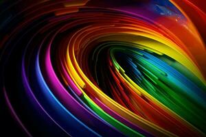 Abstract rainbow colorful shape. Generate Ai photo