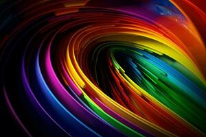 Abstract rainbow colorful shape. Generate Ai photo
