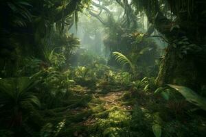 Rainforest jungle. Generate Ai photo