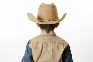 Back view cowboy boy costume. Generate Ai photo