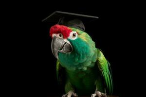 Graduate parrot. Generate Ai photo