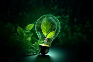 Eco green bulb energy. Generate Ai photo