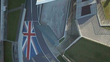 Bird's Eye View of the Podium Area of Silverstone F1 Race Circuit video