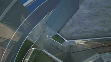 Bird's Eye View of the Podium Area of Silverstone F1 Race Circuit video