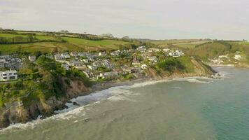 The Coastal Town of Looe in Cornwall UK Seen From The Air video