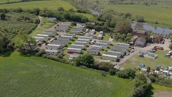 A Rural Campsite in the Summer Seen From The Air video