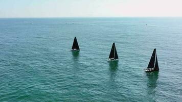 Yacht Race in the Summer Aerial View video