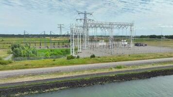 High Voltage Electrical Substation and Power Distribution video