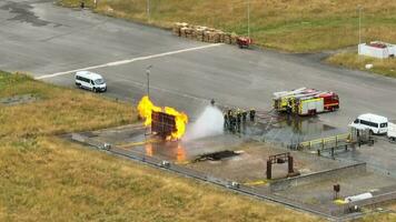 Firefighters Undergoing Training in a Mock Fire Response Emergency video
