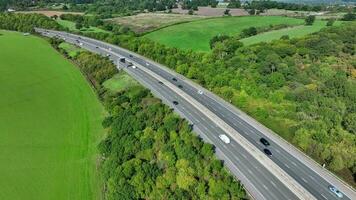 The M1 Motorway Near London in the Summer Aerial View video
