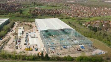Warehousing Unit Construction Site Aerial View video
