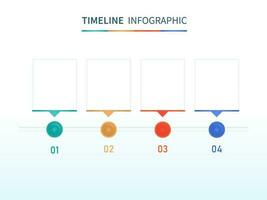 negocio infografía cronograma modelo diseño con cuatro opciones y Copiar espacio. vector