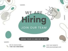 Abstract Advertising Poster Design For We Are Hiring Join Our Team. vector