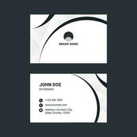 Front And Back View Of Business Card Template In White Color. vector